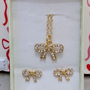 Elegant Gold Bow Jewelry Set